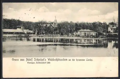 AK Zehlendorf, Restaurant Waldschlösschen an der krummen Lanke, Inh. Adolf Schinkel