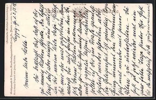 Künstler-AK Wohlgemuth & Lissner, Primus-Postkarte No. 3025, Herzeleid