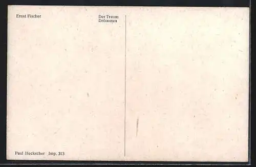Künstler-AK Degi Nr. 572: Der Traum von Ernst Fischer, schlafende Frau