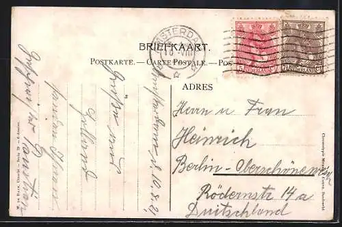 Künstler-AK Johan Georg Gerstenhauer: Alte Dame und zwei Burschen mit Garn