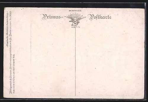 Künstler-AK Wohlgemuth & Lissner, Primus-Postkarte No. 3062: Damen im Kleid mit Hut