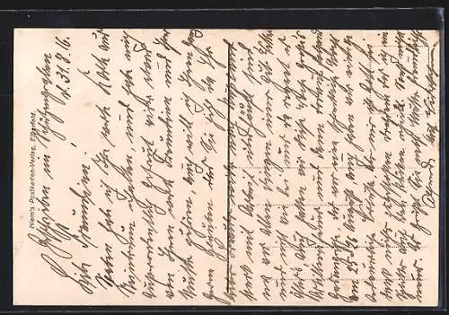 AK Reims, Strassenpartie mit Pferdewagen