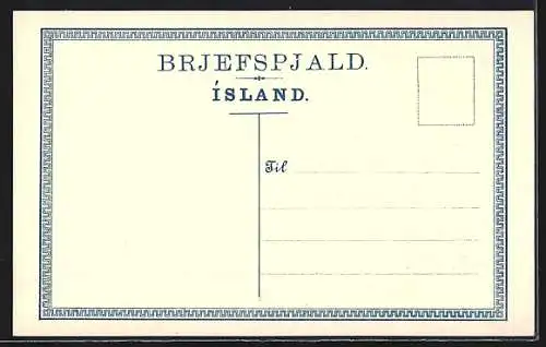 AK Island, Viele Briefmarken, Wappen mit Krone, Landkarte