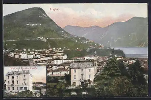 AK Lugano, Hotel & Pension Zweifel, Totalansicht