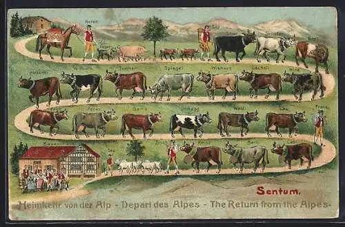 Künstler-AK Heimkehr von der Alp
