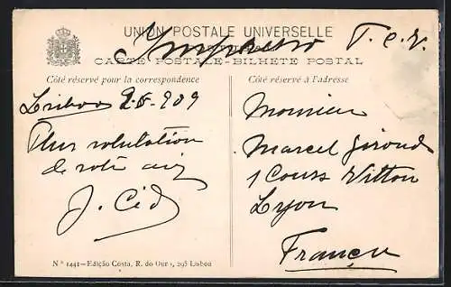 AK Lisboa, Panorama mit Schiffen