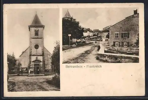AK Bertrambois, Ortsansicht, Kirche