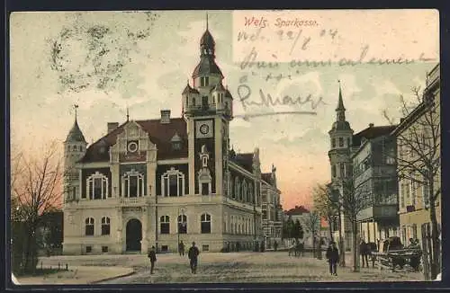 AK Wels, Strassenpartie an der Sparkasse