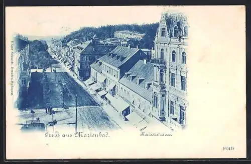 AK Marienbad, Blick in die Kaiserstrasse