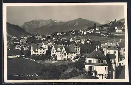 AK Chur-Lürlibad, Teilansicht mit Blick auf Bergspitzen