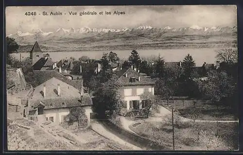 AK St. Aubin, Vue generale et les Alpes