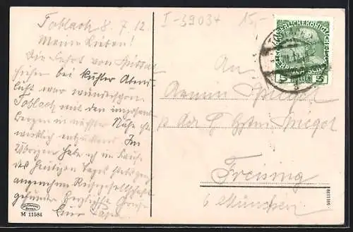 AK Toblach, Ansicht von den Bahngleisen gegen Ampezzo