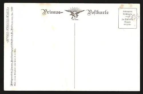 Künstler-AK Wohlgemuth & Lissner, Primus-Postkarte No. 5021: Die Neuvermählten