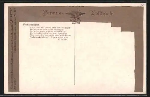 Künstler-AK Angriffsfreudiger Fuchs