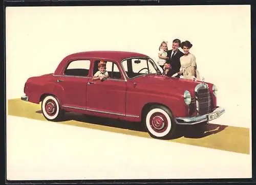 Künstler-AK Automobil Typ 190 D der Marke Mercedes-Benz