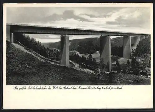 AK die grösste Reichsautobahnbrücke bei Siebenlehn