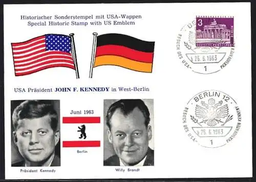 AK Präsident der USA in West-Berlin, Kennedy und Willy Brandt