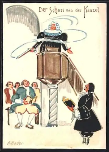 AK Zürich, der Schuss von der Kanzel, Sechsläuten 1926