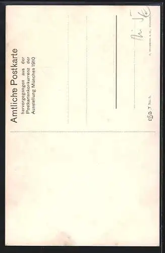 Künstler-AK sign.: Franz Glass, Händler mit Turban prüft eine Vase, Ausstellung München 1910