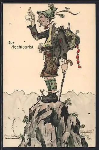 Künstler-AK Willi Scheuermann: Der Hochtourist