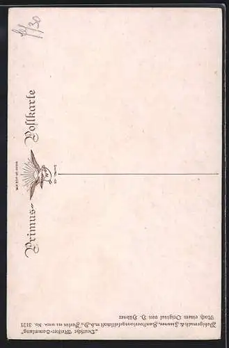 Künstler-AK Wohlgemuth & Lissner, Primus-Postkarte No. 3121: Das blaue Zimmer