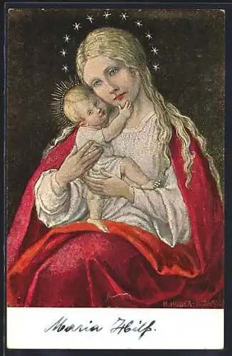 Künstler-AK Hans Huber-Sulzemoos: Heilige Maria mit dem Jesuskind