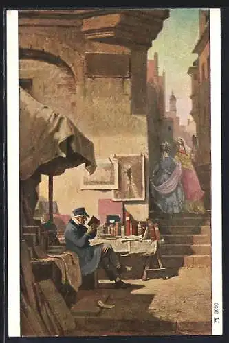 Künstler-AK Carl Spitzweg: Der Antiquar, Strassenhändler
