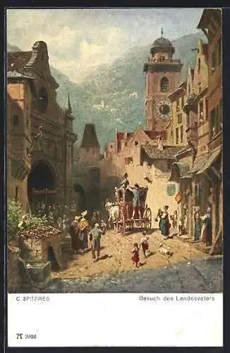 Künstler-AK Carl Spitzweg: Besuch des Landesvaters