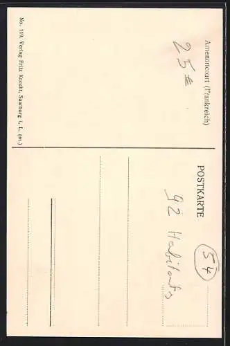 AK Amenoncourt, Löschen eines brennenden Hauses, Strassenpartie