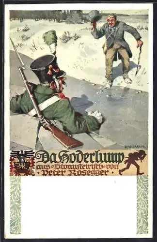 Künstler-AK Richard Assmann: Da Haderlump, Rosegger