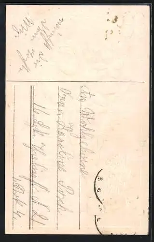 AK kleiner Schornsteinfeger mit Leiter und Kleeblättern, Neujahr