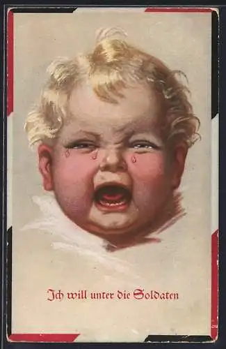 Künstler-AK Wally Fialkowska: weinendes Kleinkind