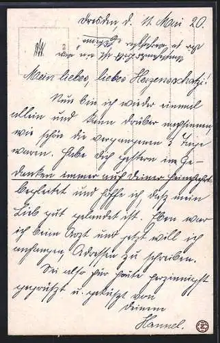 AK Mädchen in einem weissen Kleidchen am Telefon