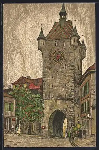 Künstler-AK Baden, Partie am Stadttor
