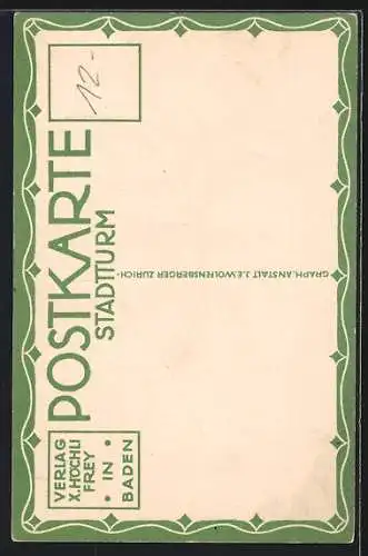 Künstler-AK Baden, Partie am Stadttor