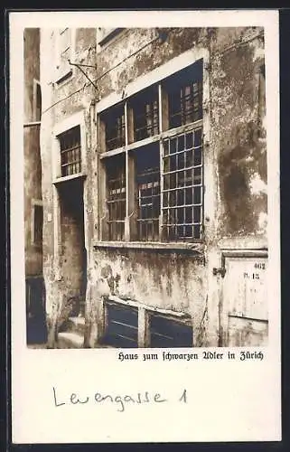 AK Zürich, Haus zum schwarzen Adler, Leuengasse 1