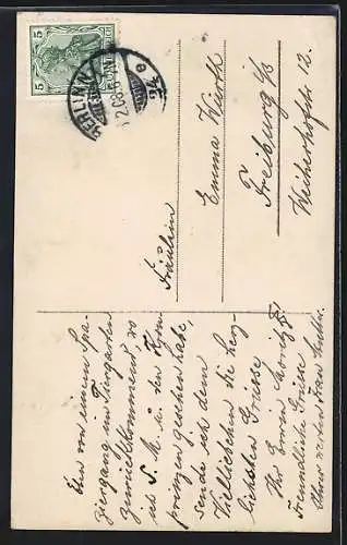 AK Kaiser Wilhelm II. mit seinem Enkelchen auf dem Schoss auf einem Stuhl