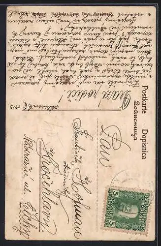 AK Jajce, Teilansicht mit Wasserfall