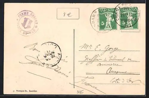 AK La Ferme Robert, Ansicht mit Creux du Van