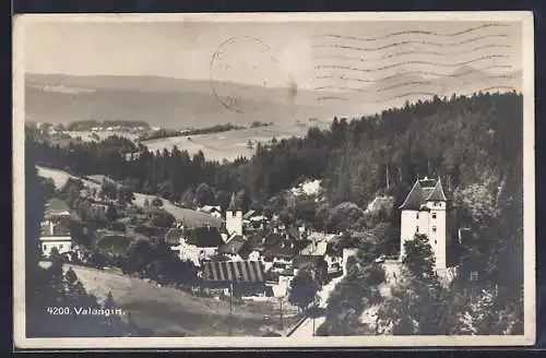 AK Valangin, Ortsansicht aus der Vogelschau