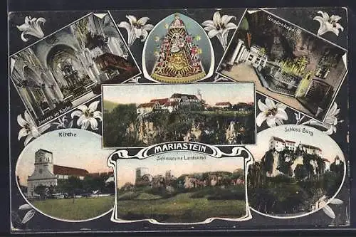 AK Mariastein, Kirche, Schlossruine Landskron, Schloss Burg, Gnadenkapelle
