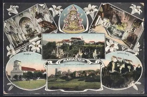 AK Mariastein, Kirche, Schlossruine Landskron, Schloss Burg, Gnadenkapelle