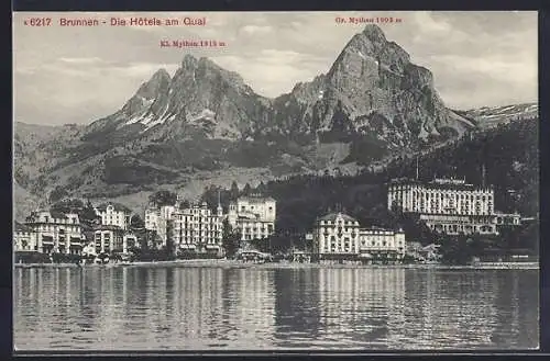 AK Brunnen, Die Hotels am Quai, Kleiner Mythen, Grosser Mythen