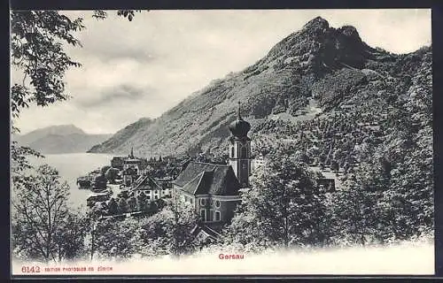 AK Gersau, Ortsansicht mit Kirche