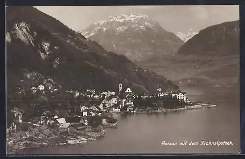 AK Gersau, Ortsansicht mit Fronalpstock