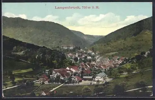 AK Langenbruck, Ortsansicht aus der Vogelschau