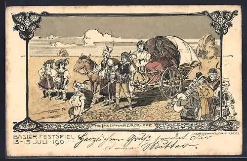 AK Basel, Festspeil 1901, Andfahrergruppe