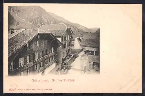 AK Guttannen, Grimselstrasse im Ort