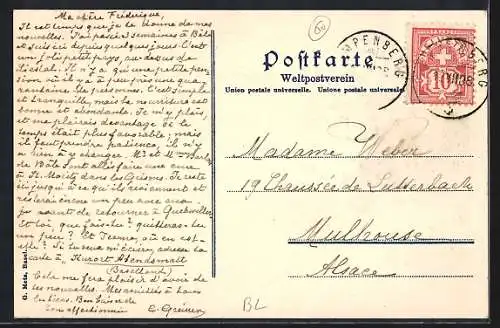 AK Abendsmatt, Teilansicht des Ortes