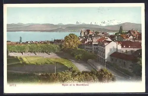 AK Nyon, Teilansicht mit Blick zum Montblanc